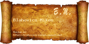 Blahovics Mikes névjegykártya